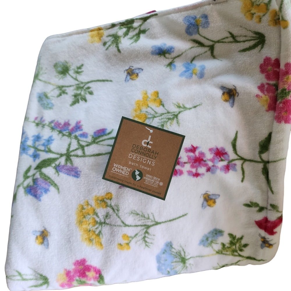 Deborah Connolly Absorbent Spring 2 Bath Towels Floral Home Gift Idea